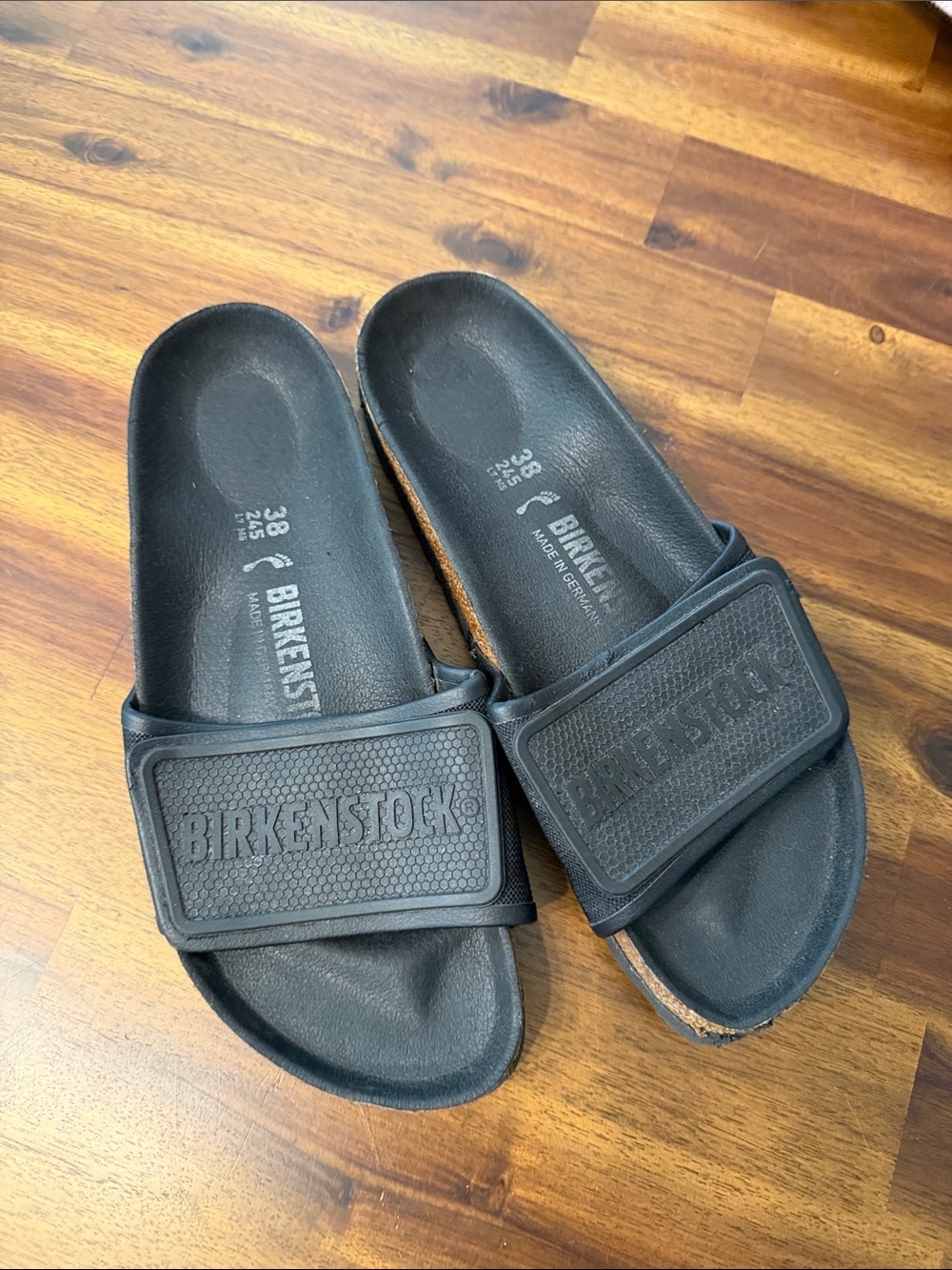 Birkenstock Black Adjustable Slide Sandals